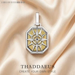 Pendant Life Compass Gold Winter Brand New Fine Jewelry 925 Sterling Silver Dog Tag Gift For Women Men