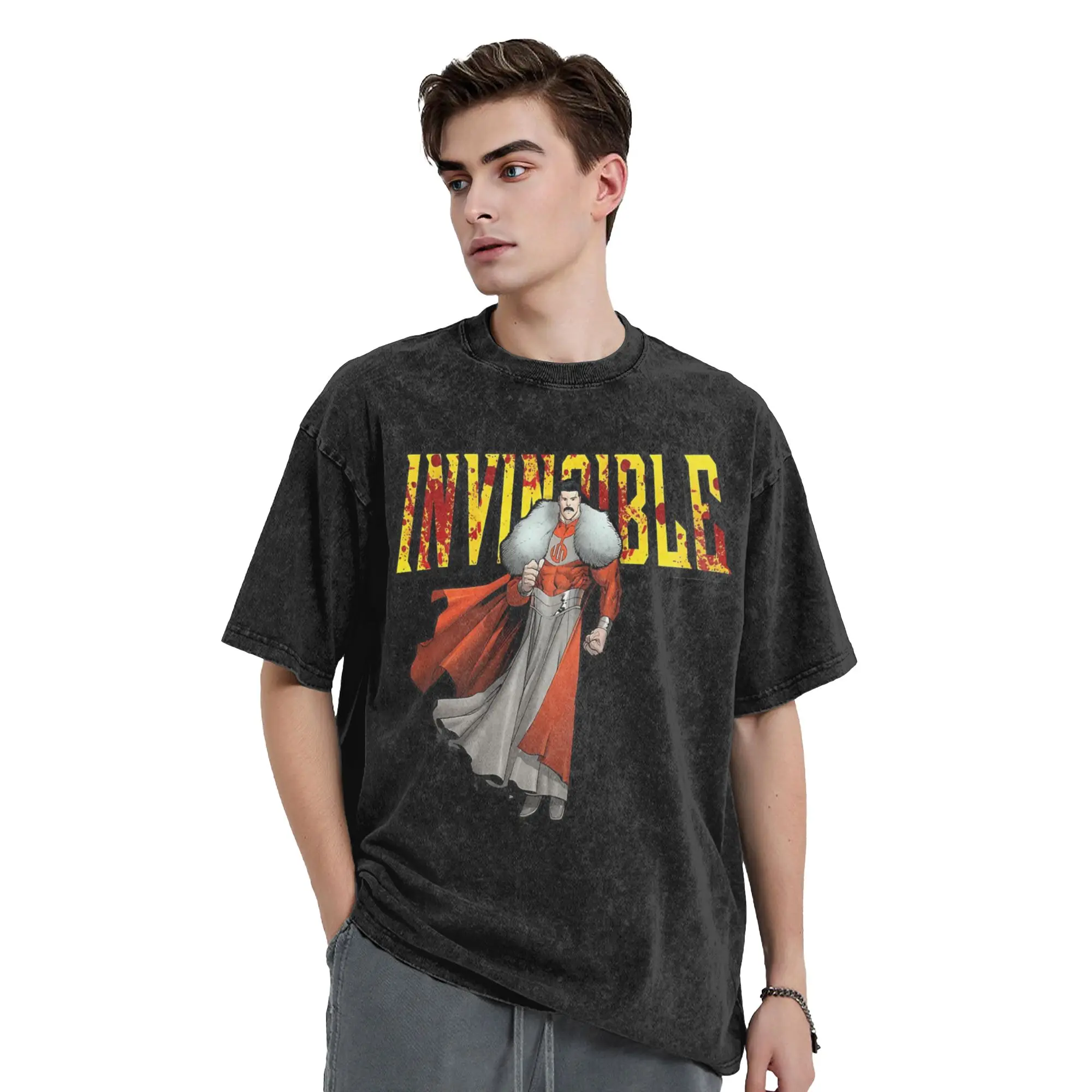 Grand Regent Thragg The Most Powerful Viltrumite Invincibles Washed T Shirt Streetwear Hip Hop T-Shirts  Tees Tops Men Graphic