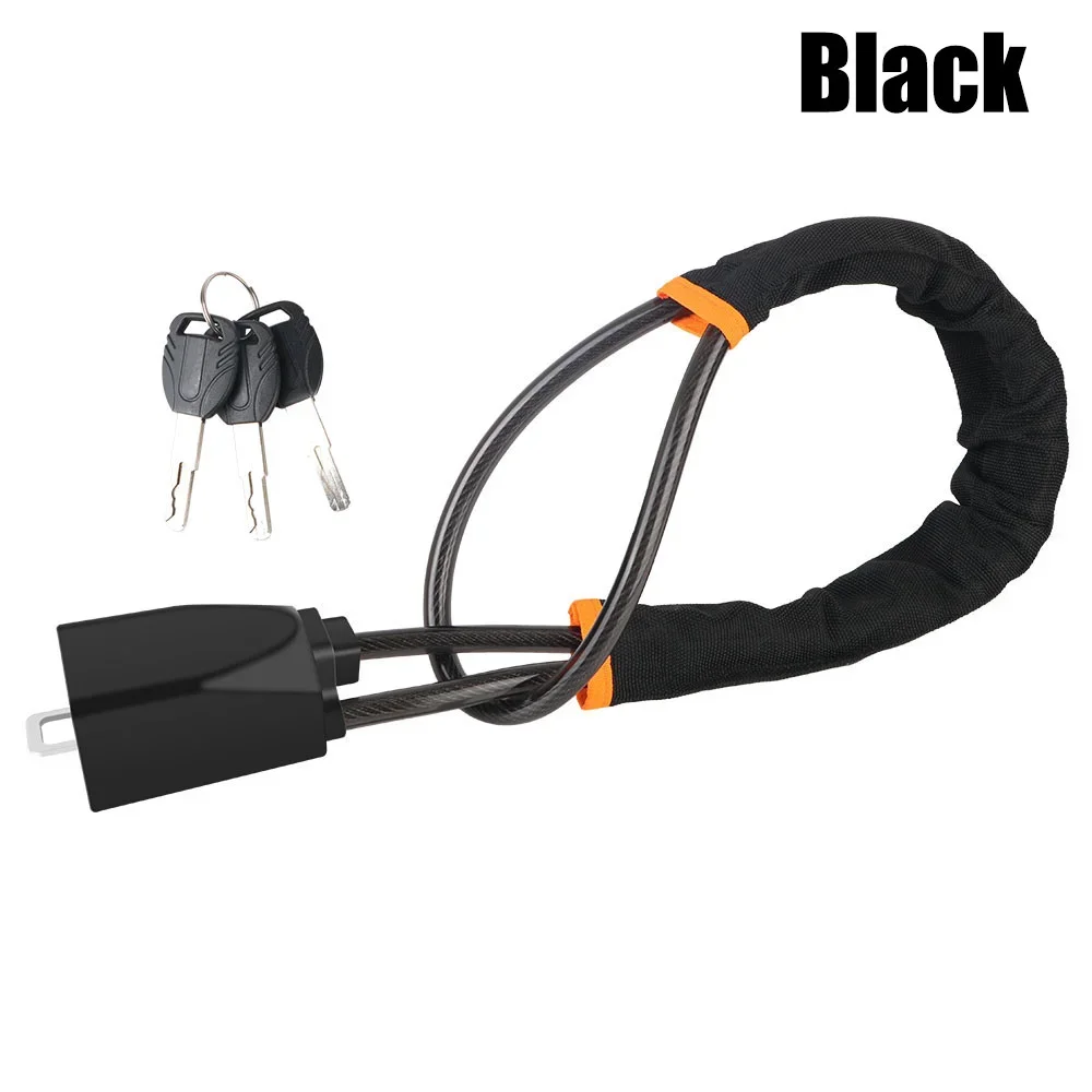 Stainless Steel Car Steering Wheel Lock Enhanced Cable Safe Reliable Anti Theft Lock Universal Auto Seat Belt Buckle Lock Rope