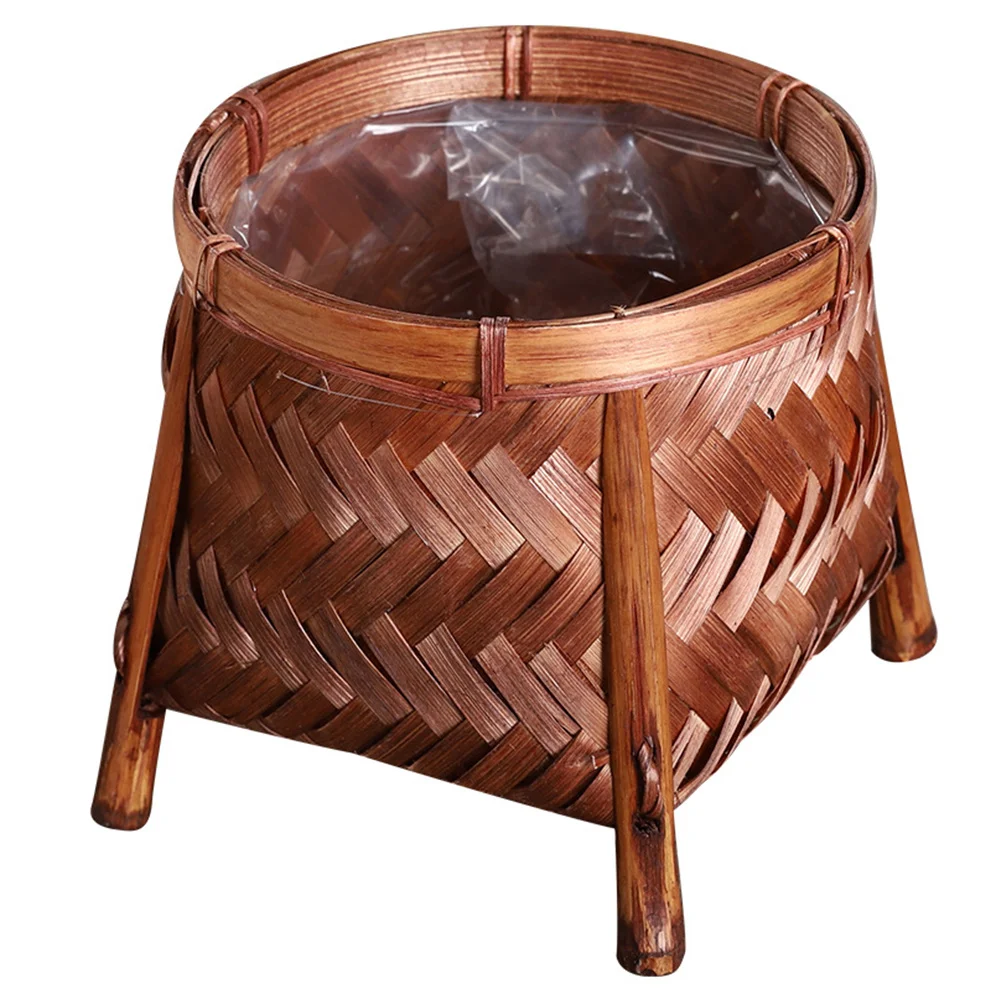 

1Pcs Bamboo Woven Flower Basket Simple Elegant Home Decor Storage Eco Friendly No Odor Flower Basket Storage Baskets