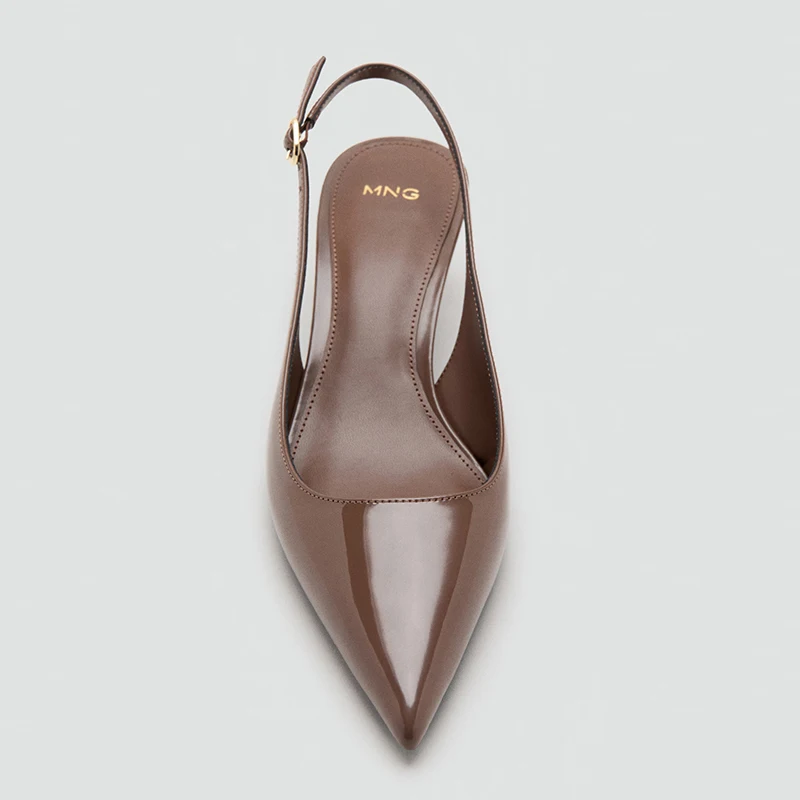 Sandalias de Moda Mango para Mujer, Verano 2026, Estilo Slip-On, Punta Abierta, Tacón Medio Elegante, Suela de Goma Cómoda