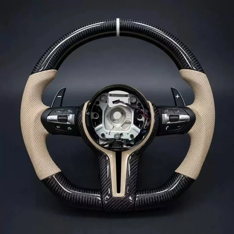 M Sport Real Carbon Fiber Steering Wheel For BMW F30 F10 E90 F32 F36 M340i F22 F11 540i E87 F82 M3 M5 E70 M4 F80 E92 E70