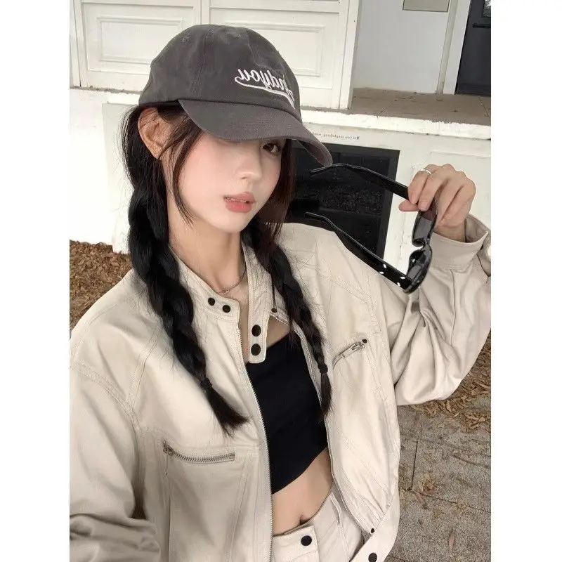 Jackets Woman Fashion Women's Half Coat Corduroy Patchwork Retro Style Pocket Casual College Loose Boyfriend Cute Sweet Preppy