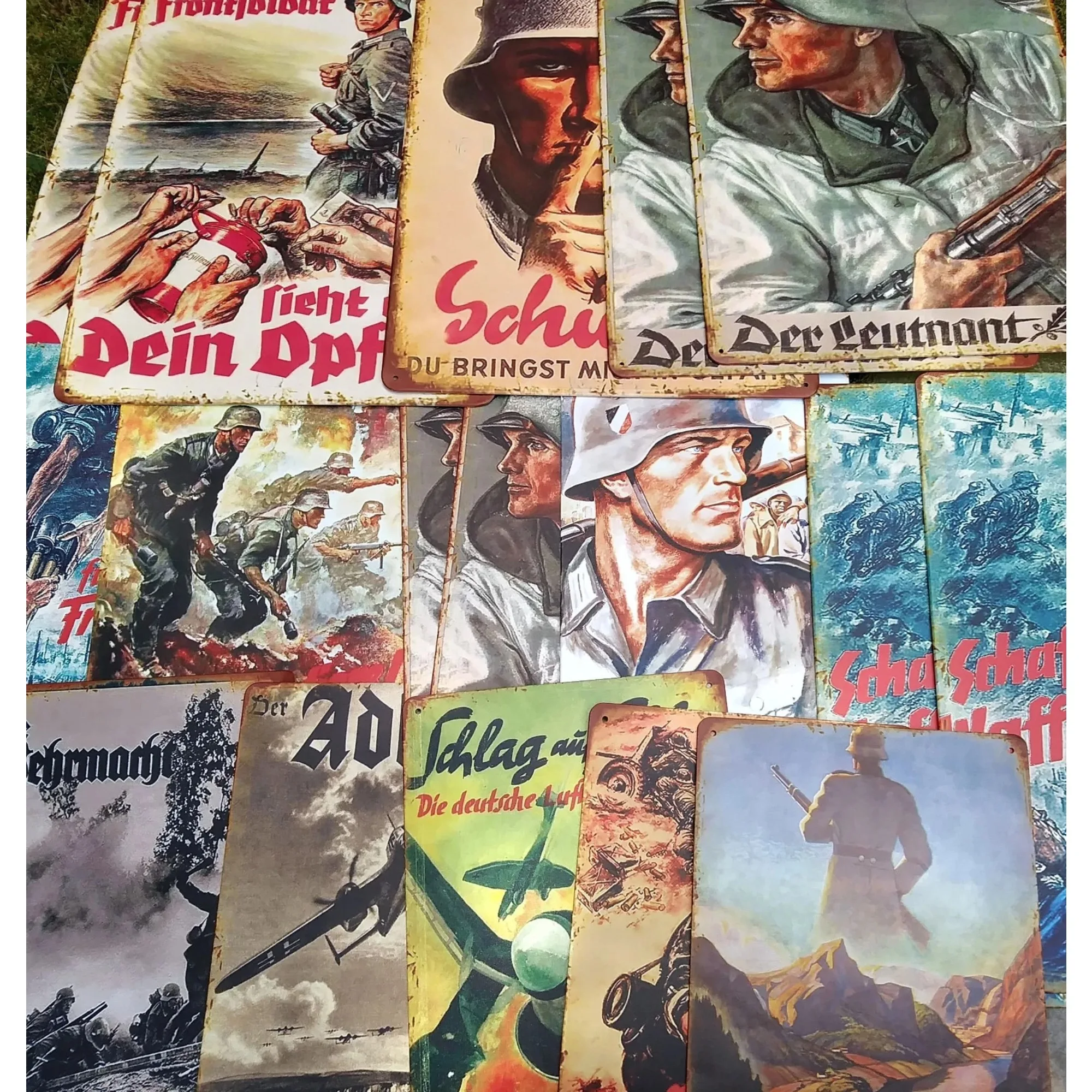 

Vintage German Poster Tin Painted Sign Wall Hole Tin Sign Poster Home Bar Garage Cafe Metal Sign Gift 8x12 Inch