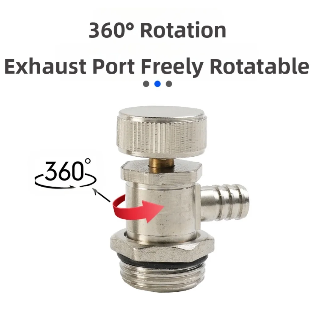 360 Rotating Port Automatic Exhaust Valve Effective Water Circulation Fast Water Discharge 360 Degree Rotating Valve