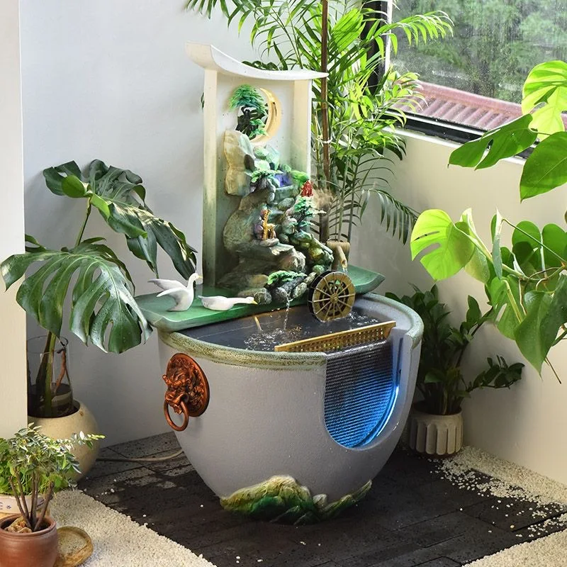 

ZYY lucky flowing water ornament Chinese-style villa courtyard floor-to-ceiling landscape balcony fish pond landscaping