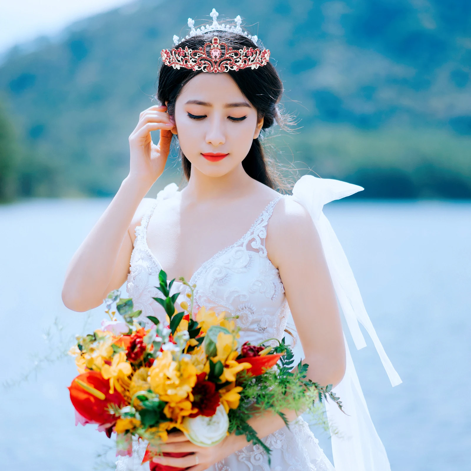 

Rhinestone Crown Wedding Tiaras Headdress Bridal Accessories Durable Tiara Haircare Styling Bride Party