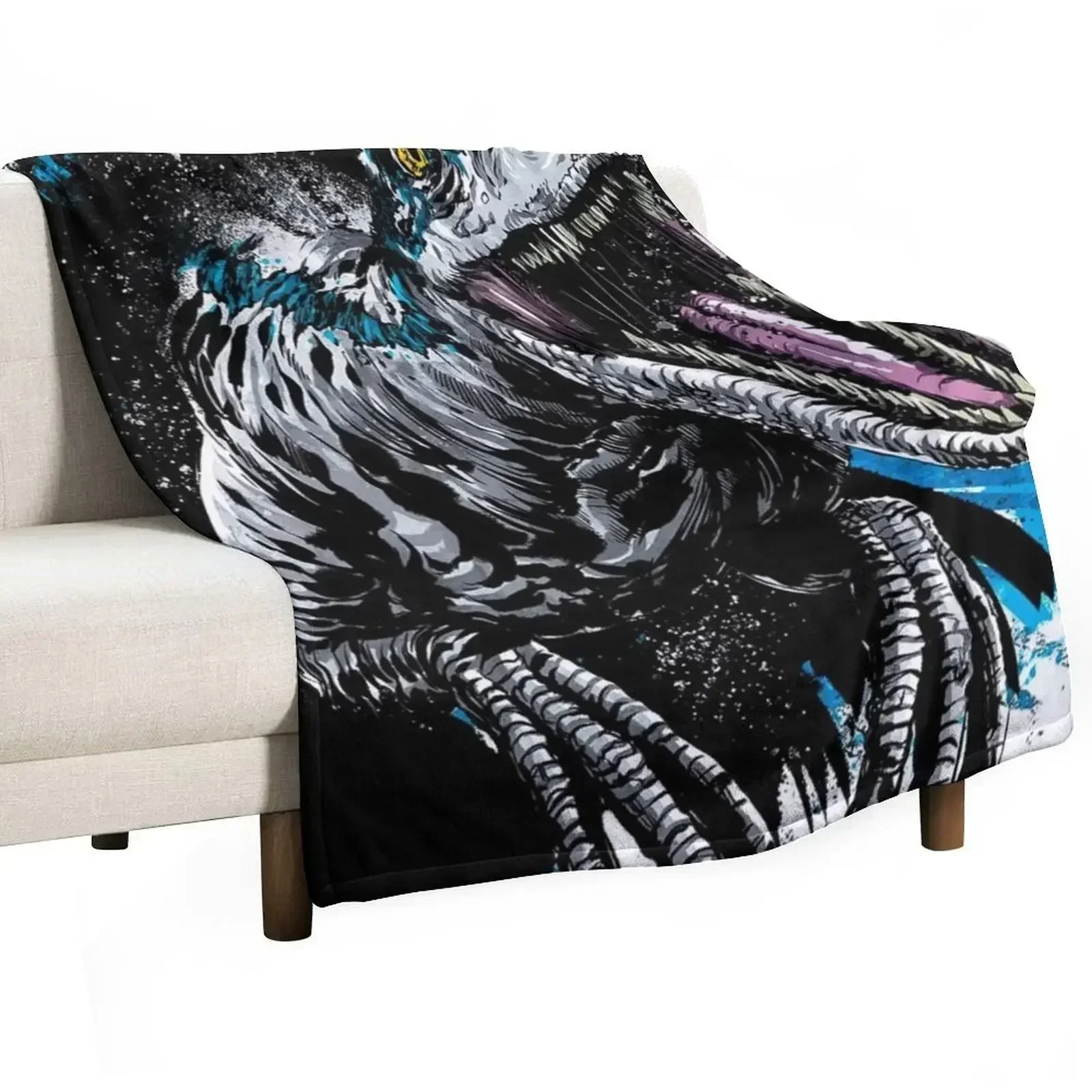 Velociraptor Art Throw Blanket Blankets Sofas Of Decoration Quilt Sofa Throw Large Designers halloween Blankets