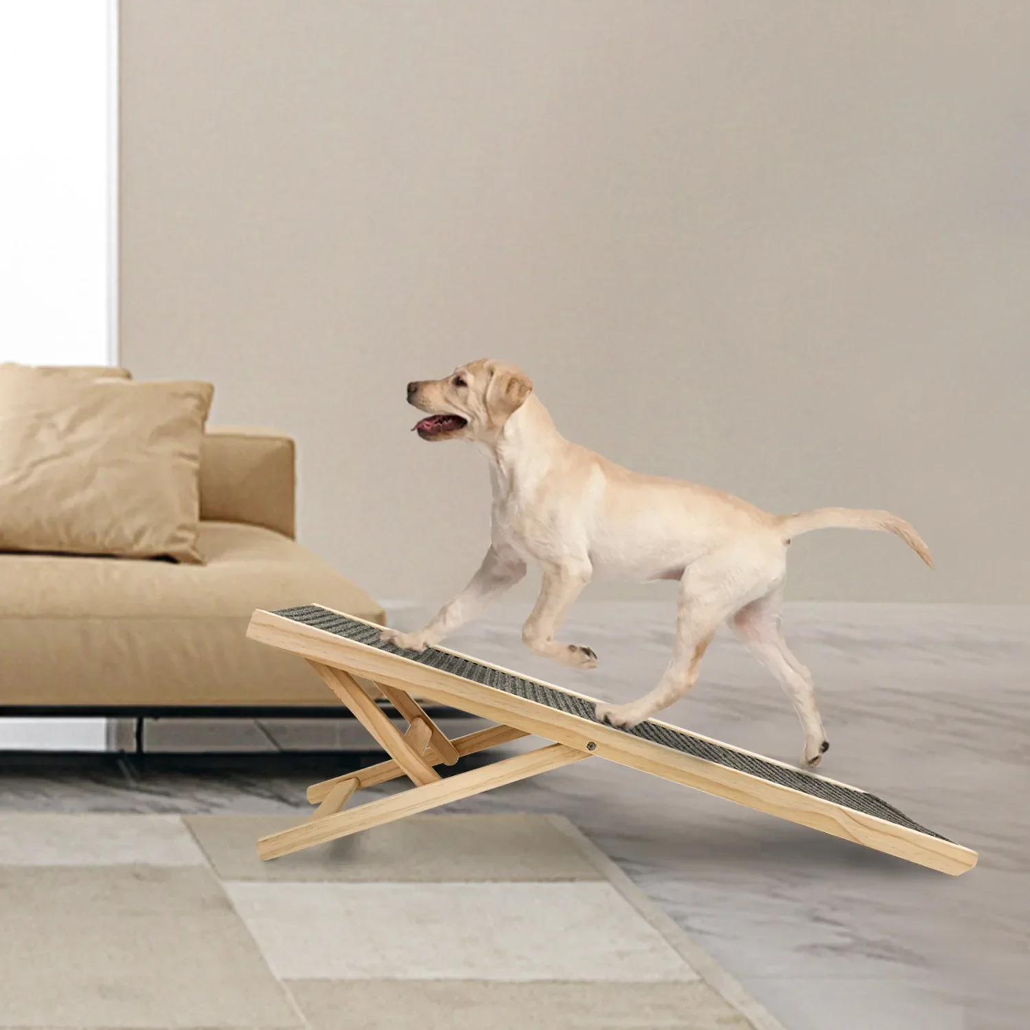 Opvouwbare Draagbare Hond En Kat Ramp 2/4 Niveaus Hoogte Verstelbare Pet Trappen Voor Slaapbank En Auto Non Slip tapijt Ladder