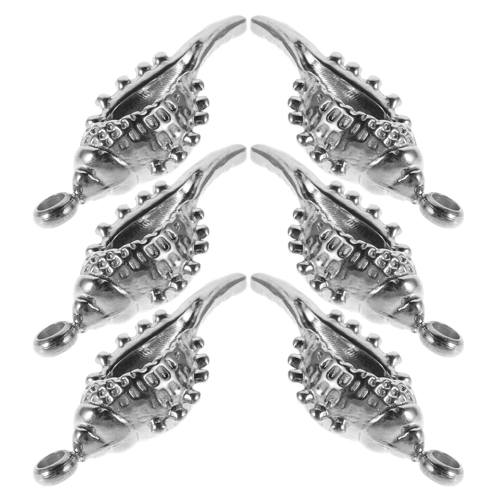 

6Pcs Durable Stainless Steel Conch Charms Unique Design Pendant for Necklace Bracelet Earring Craft Projects Bracelet Charms