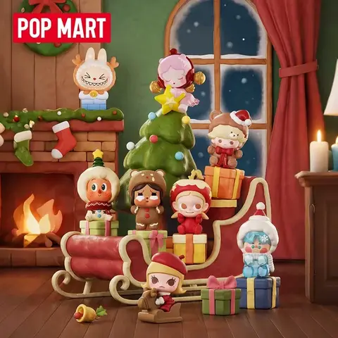 POP MART POPBEAN クリスマスギフトデリバリーシリーズ 100% オリジナルブラインドボックスデスクトップデコレーションモデル潮汐遊びコレクタブルギフト