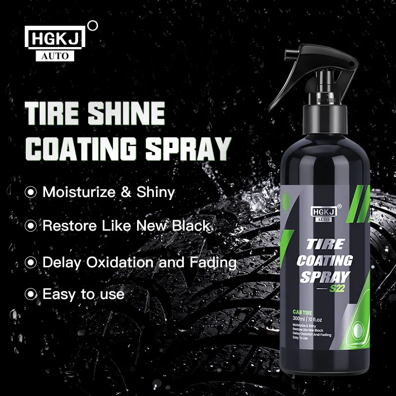 

300ML Tyre Gloss Tire Coating Spray Hydrophobic Sealant Wax For Car Wheel Auto Care Re-black Shine Chemistry Filler