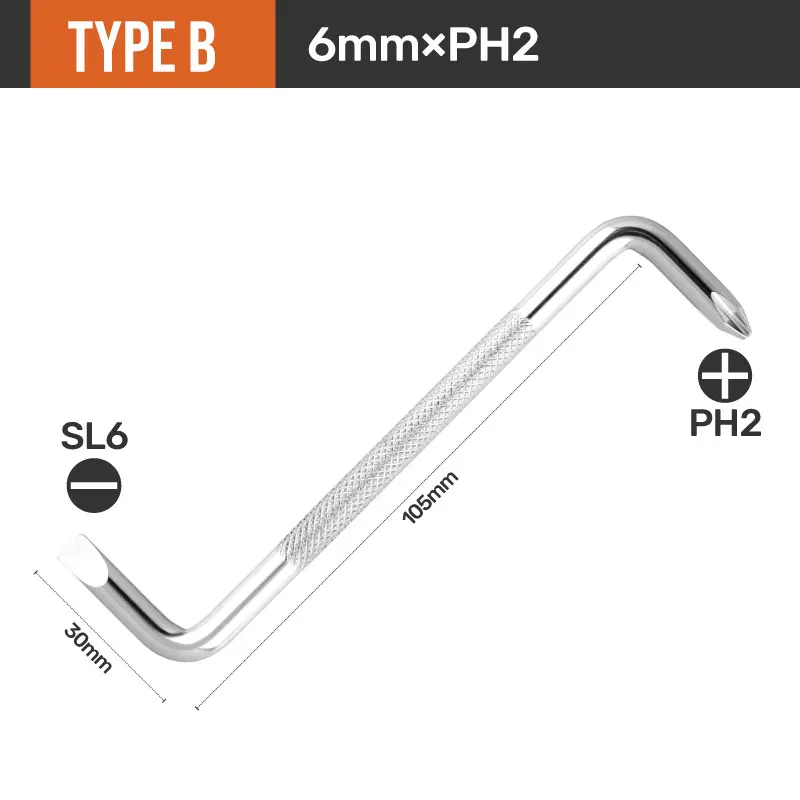 Hi-Spec 2 Đầu Tua Vít Z Loại 6Mm Phillips Xẻ Rãnh Từ Đầu Tua Vít Ngắn Tua Vít Công Cụ Sửa Chữa