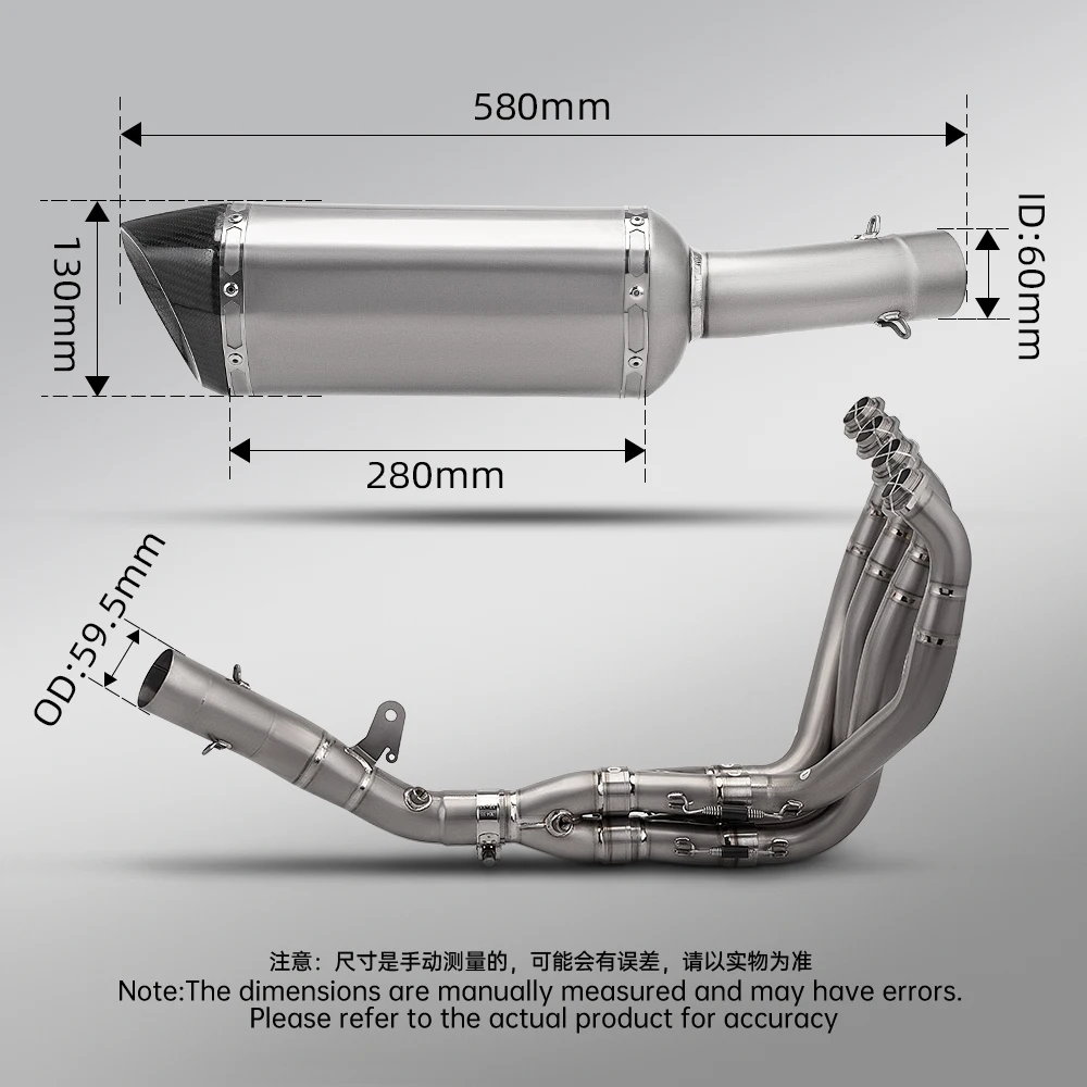 

Titanium Alloy Full Exhaust System for Kawasaki ZX6R ZX-6R Modified Exhaust Manifold Kit