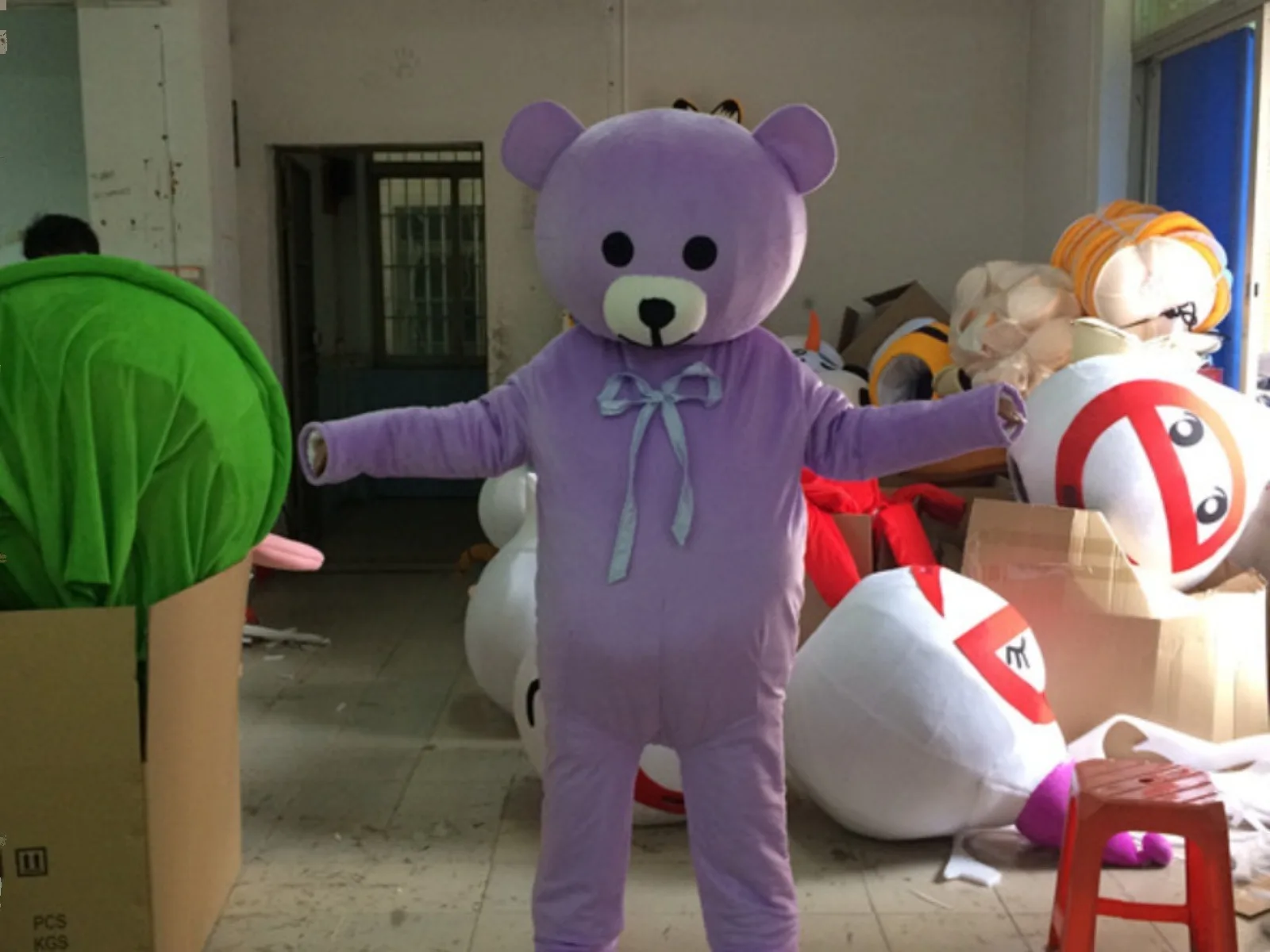 Christmas Funny Purple Teddy Bear Proposal Teddy Bear Mascot Costume Cosplay Anime Costumes Birthday Party