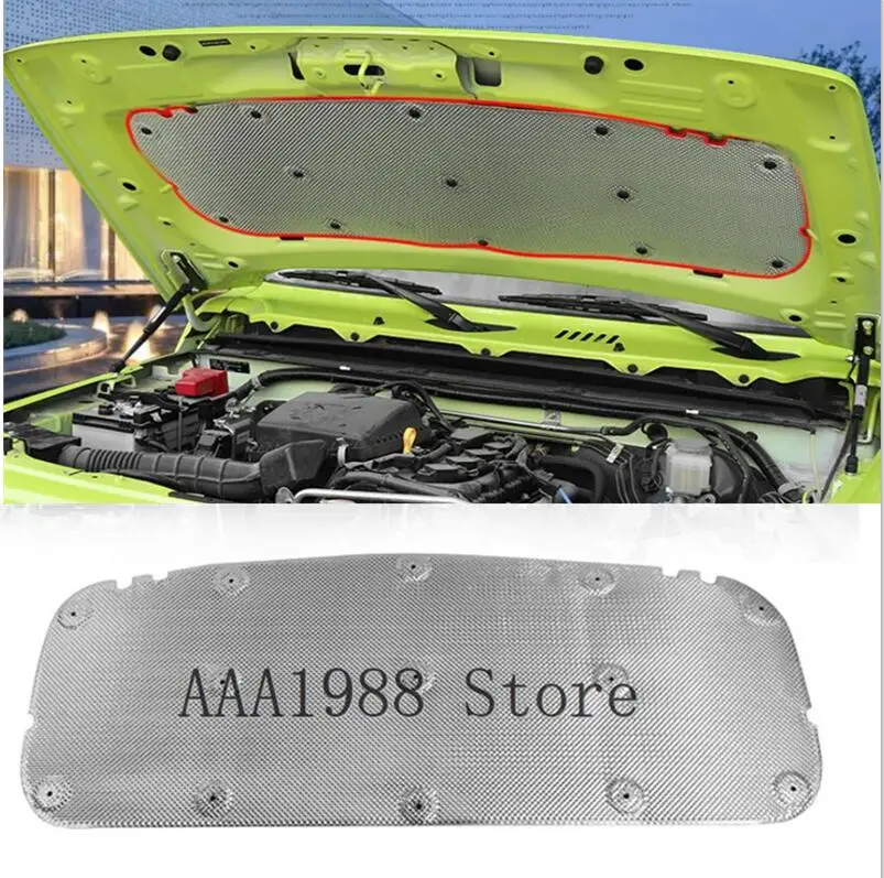 for Suzuki Jimny 2019 2020 2021 2022 JB43 JB64 JB74Engine Hood Heat Insulation Cotton Sound Deadener Cover  Car Accessory Silver