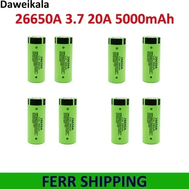 2024 NEW 26650A 3.7V 5000mAh battery high capacity 26650 20A power battery lithium ion rechargeable battery for toy flashlight