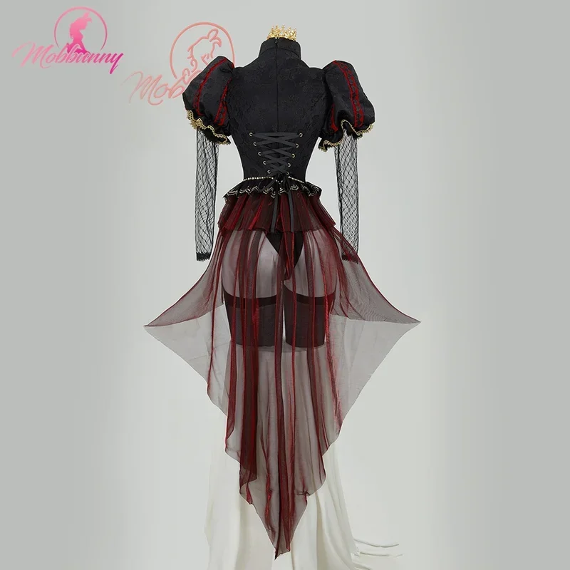 

EE01 MOBBUNNY Queen Derivative Cosplay Costume Women Lingerie Bodysuit Gothic Vintage Style Heart Cutout Bodysuit with Glove&0Ww