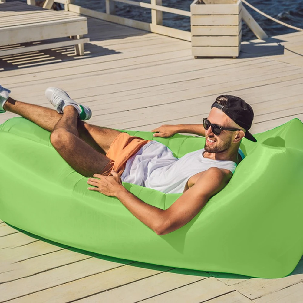 Lazy Inflatable Sofa Outdoor Air Sleeping Bag Lounger Blow Up Chair Folding Camping Inflatable Sofa Bed Chairs Adult Children