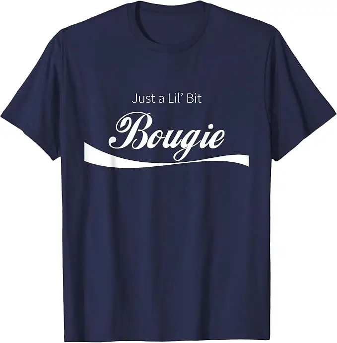 Just A Lil' Bit Bougie Lustiges, schäbiges, schickes Text-T-Shirt mit Y2k-Schriftzügen, personalisiertem Spruch, weiches Baumwoll-Kurzarm-T-Shirt – Detail 12
