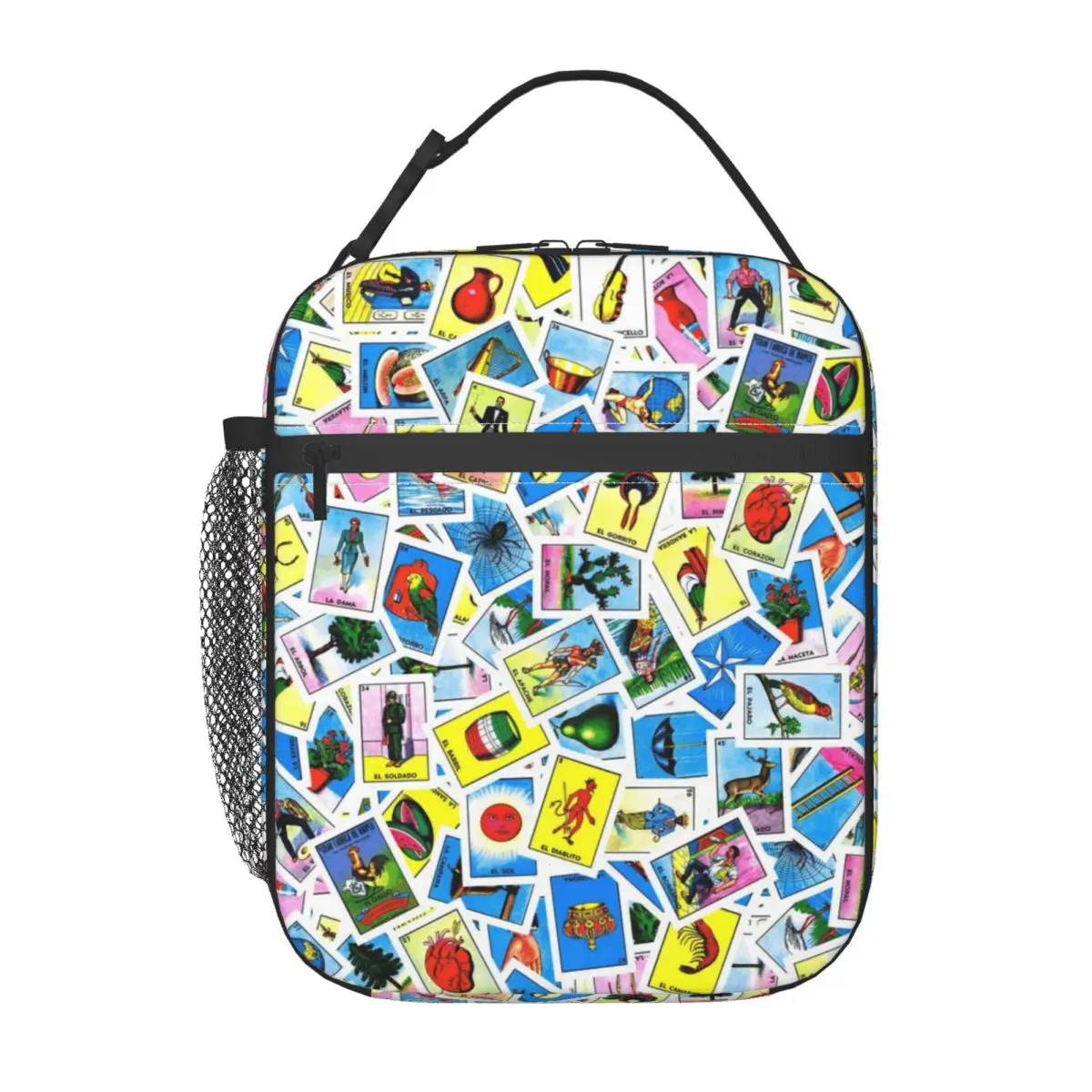 Loteria Card Mexican Bingo Lottery Insulated Lunch Bag for Women Resuable Cooler Thermal Bento Box Office Picnic Travel