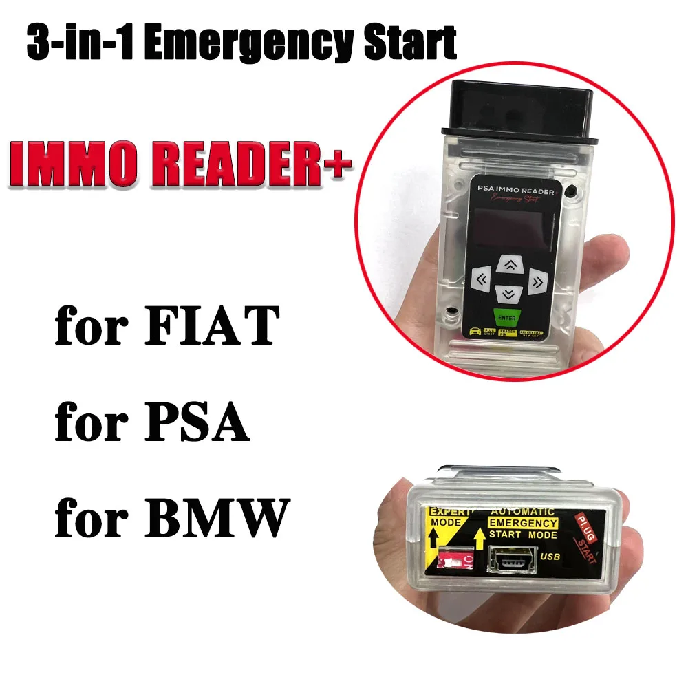 

For PSA Immo Reader 3in1 Emergency Start Bypass for FIAT for Peugeot for BMW Force Ignition OBD2 Key Simulator Programming Tools