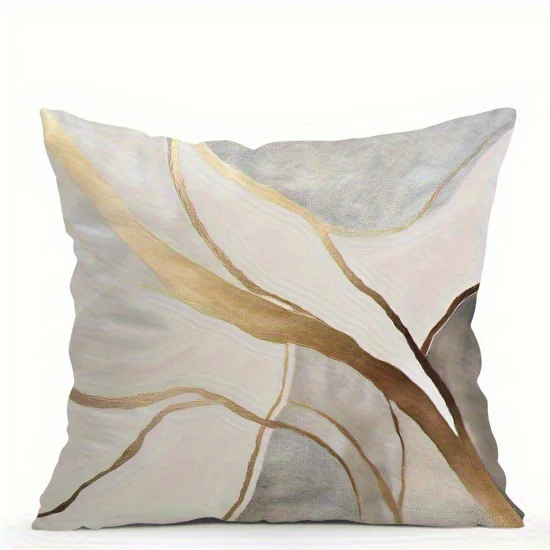 Short plush material pillowcaseHome Decor Modern Gold Vein Abstract Pattern Pillow Covers Pattern Cushion Cover Suitable for Sof