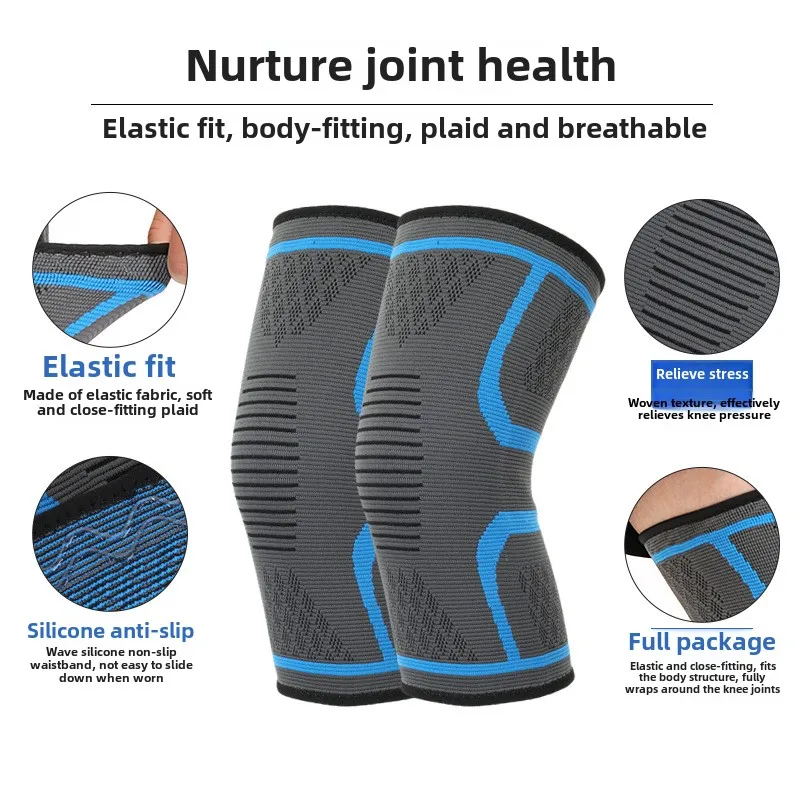 Knee Brace Silicone Non-Slip Running Basketball Climbing Sports Professional Knee Joint High Elasticity Seamless Support Gear