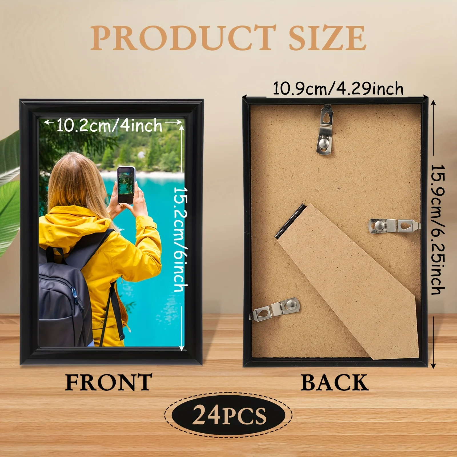 24pcs Black 4x6 Inch Photo Frames – Classic Vertical Design for Wall Hanging or Tabletop Display, Ideal for Home Decor, Office S view 3