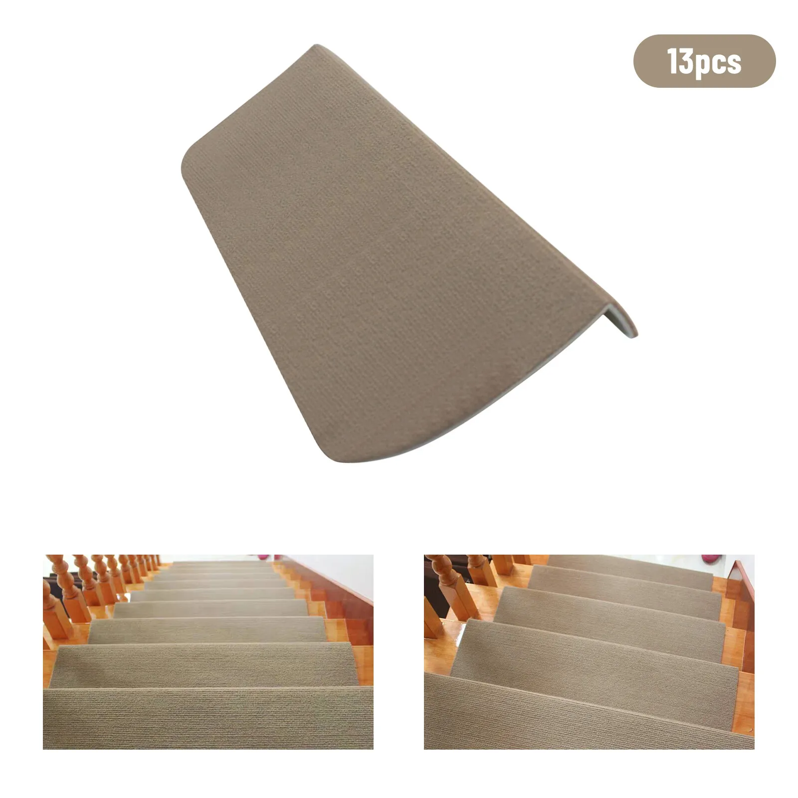 13 Buah Alas Tangga Rumah Dalam Ruangan Anti Selip Pelindung Karpet Warna Beige