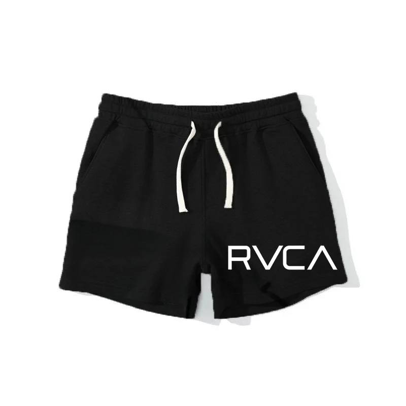 Comfortable outdoor surfing RVCA handsome black high stretch shorts elastic waist drawstring M-3XL