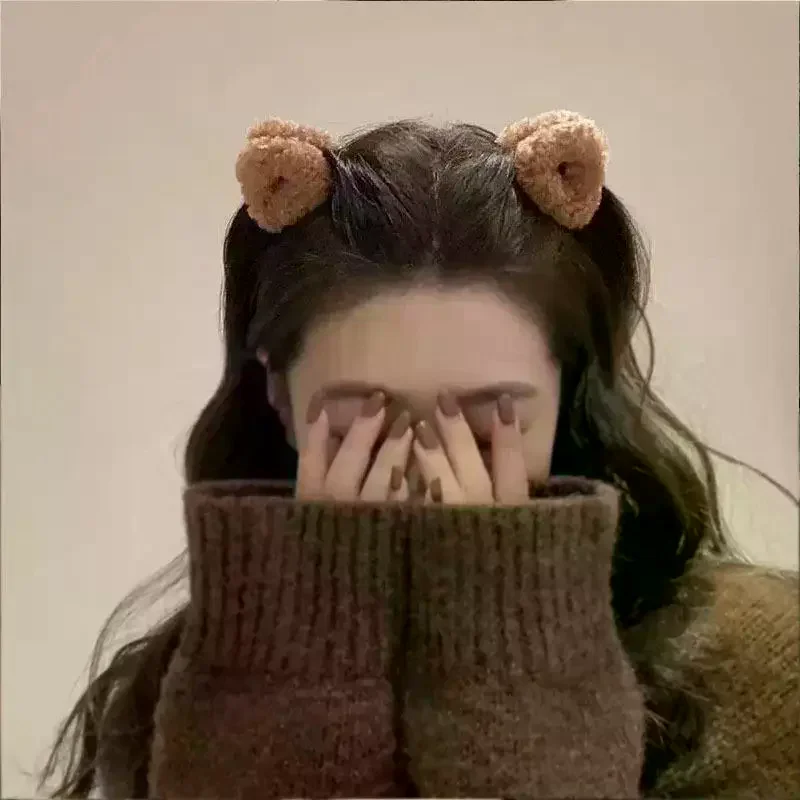 Fluffy Plush Cat Ear Hair Clips Non-Slip Tight Grip Fuzzy Cute Design 1Pcs for Women Girls Music Festival Cosplay Daily