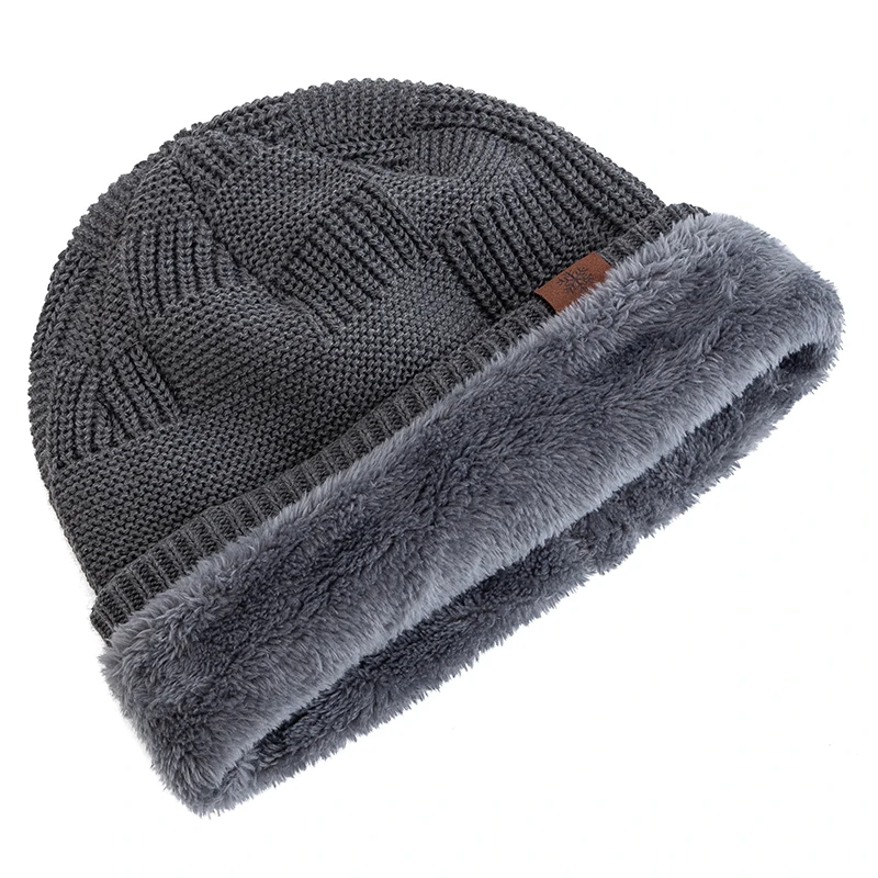 New Unisex Slouchy Winter Hats Plush Fleece Lined Warm Beanie Hat Men Women Casual Decor Winter Ski Sports Knitted Hats