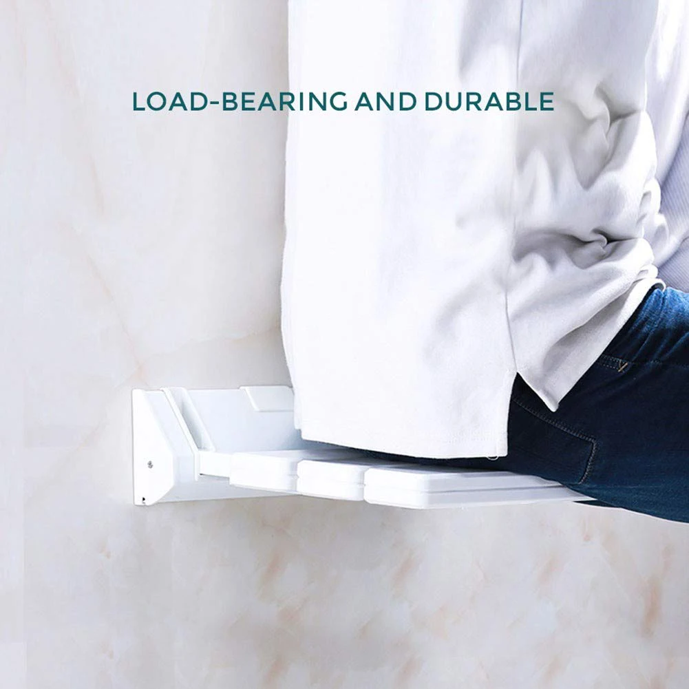 مقعد استحمام قابل للطي مثبت على الحائط للحمام لكبار السن