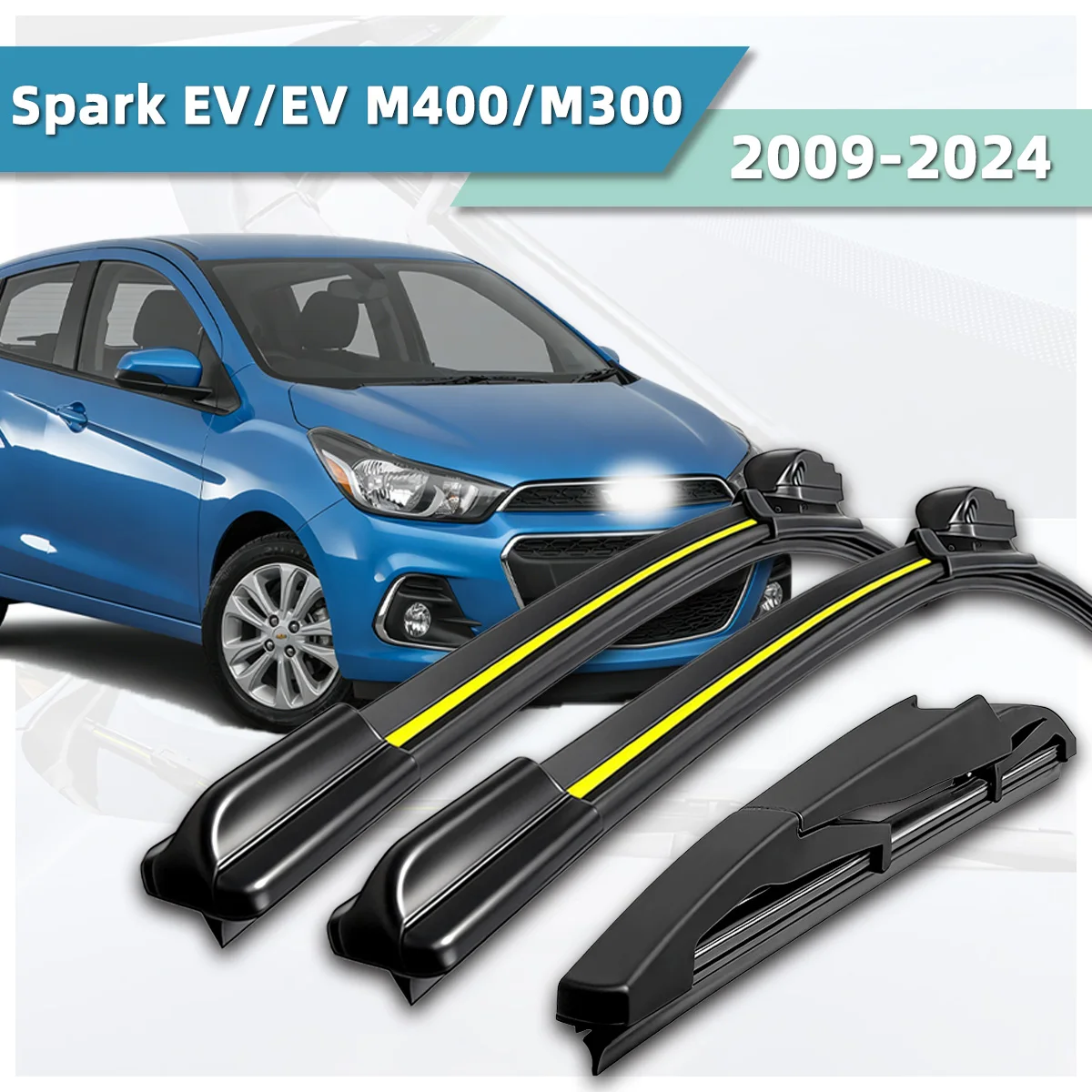 

Wiper Suitable For Chevrolet Spark EV EV M400 M300 2009-2024 Natural Rubber Strip Accessories Car Front And Rear Wiper Blades