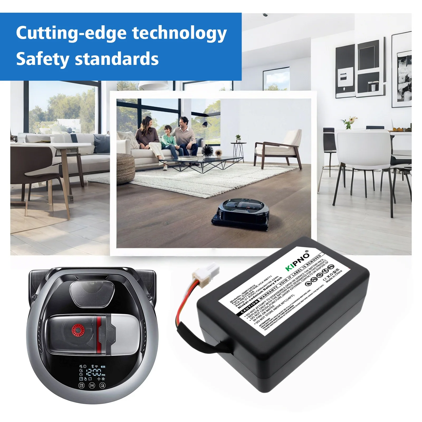 

KIPNO Vacuum 7200mAh Battery for Samsung DJ96-00193E VCA-RBT71 VCA-RBT71/XAA PowerBot R7040 R1AM7010UW / AA VR1AM7010U5 / AA