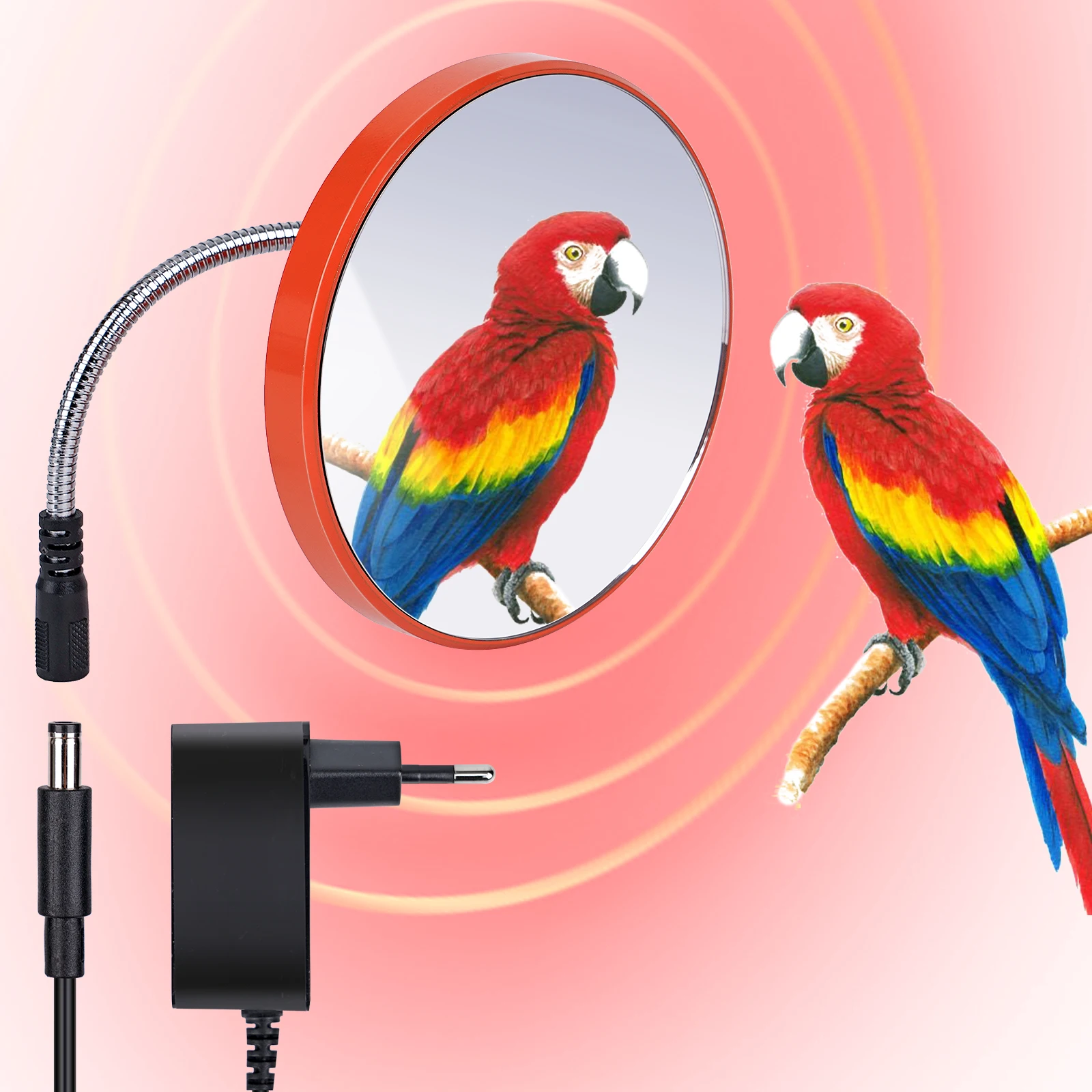 New 220V Bird Parrot Heating Plate Pet Mirror Heater For Bird Cage Thermostatic Plate Bird Heater Safe Bird Parrots Hamsters