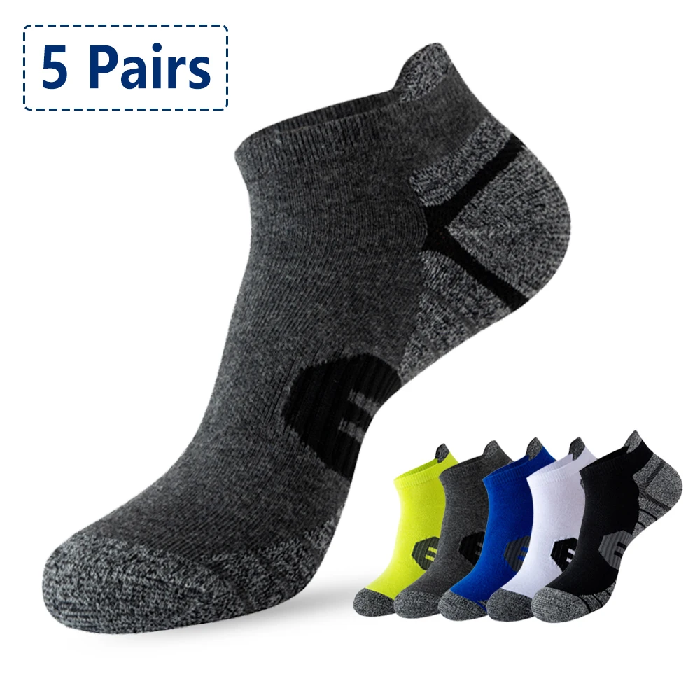 5 Pairs/Lot Men Sport Socks New Anti-sweat Women Gym Socks Men Breathable Cycling Socks Quick Dry Unisex Fitness Socks Set