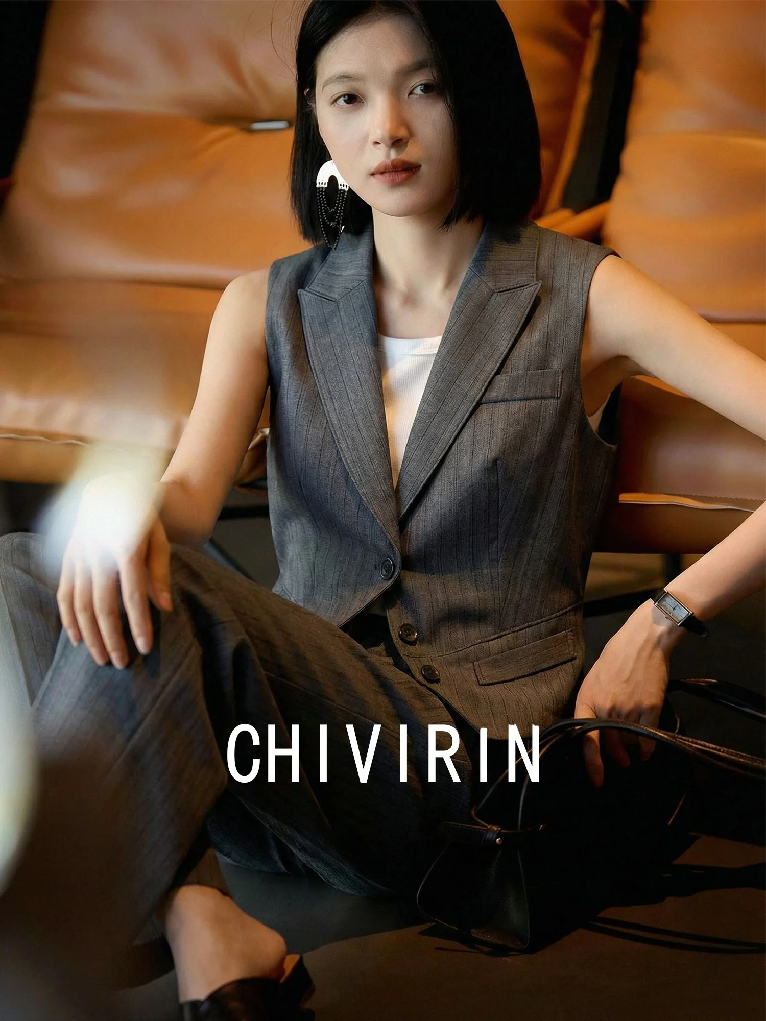 

Женский офисный жилет Chivirin Ele ort: модный, однотонный, на одной пуговице, для весеннего гардероба