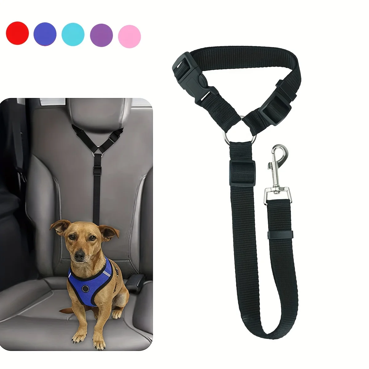 Ring Dog Car Seat Belt Durable Nylon Dog Seat Belt For Small Large Dogs Adjustable Lead Puppy Travel Car Safety Rope