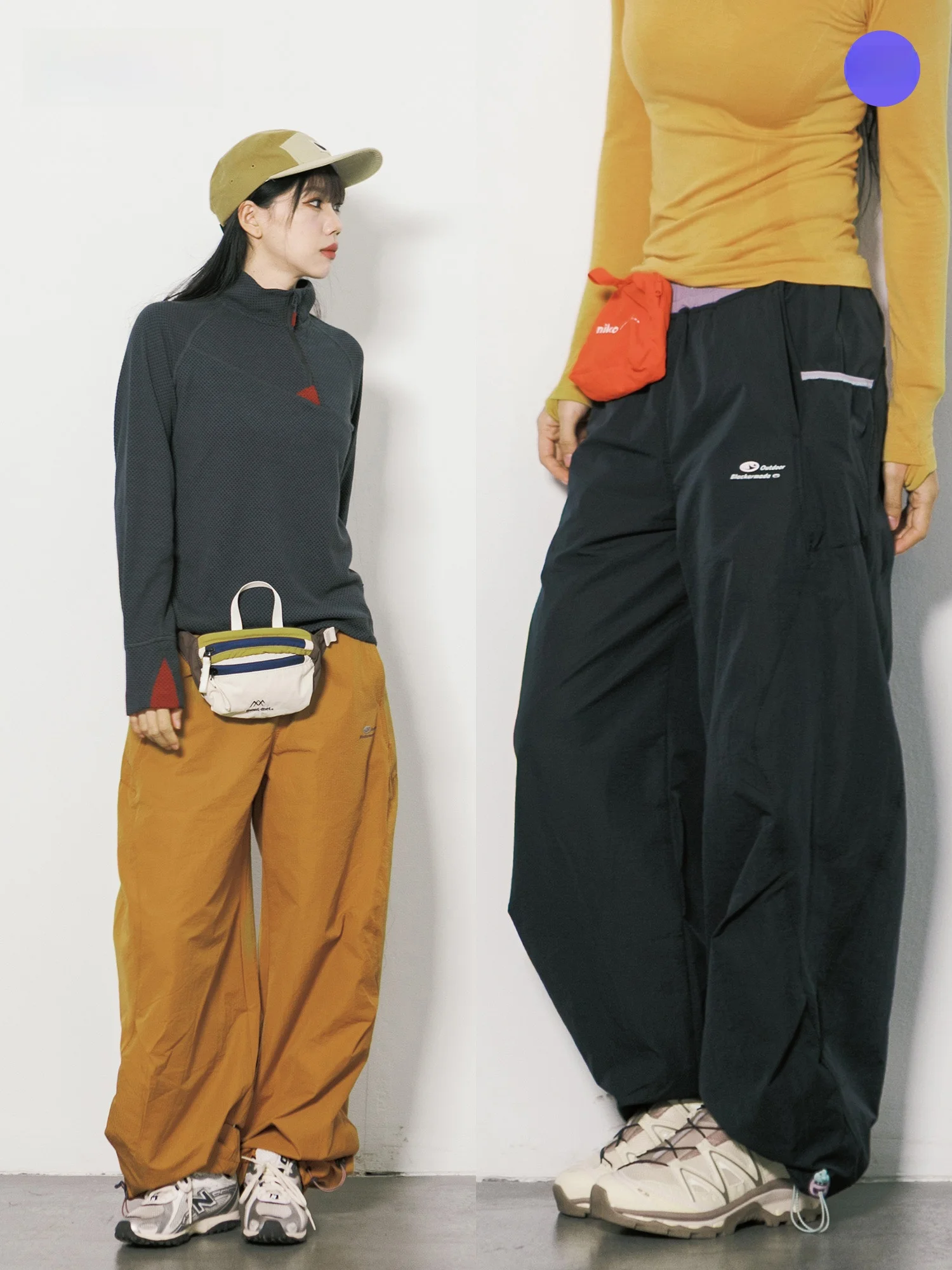 Outdoor Windproof Wide Leg Casual Pants Unisex Quick Dry Waterproof Loose Workwear Trousers High Waist Straight Leg Pants