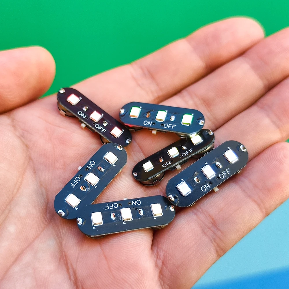 1Pcs Mini High Brightness 3 Head Switch Control LED Lamp DIY Model Making Toys Lighting Materials Diorama Kit With Battery