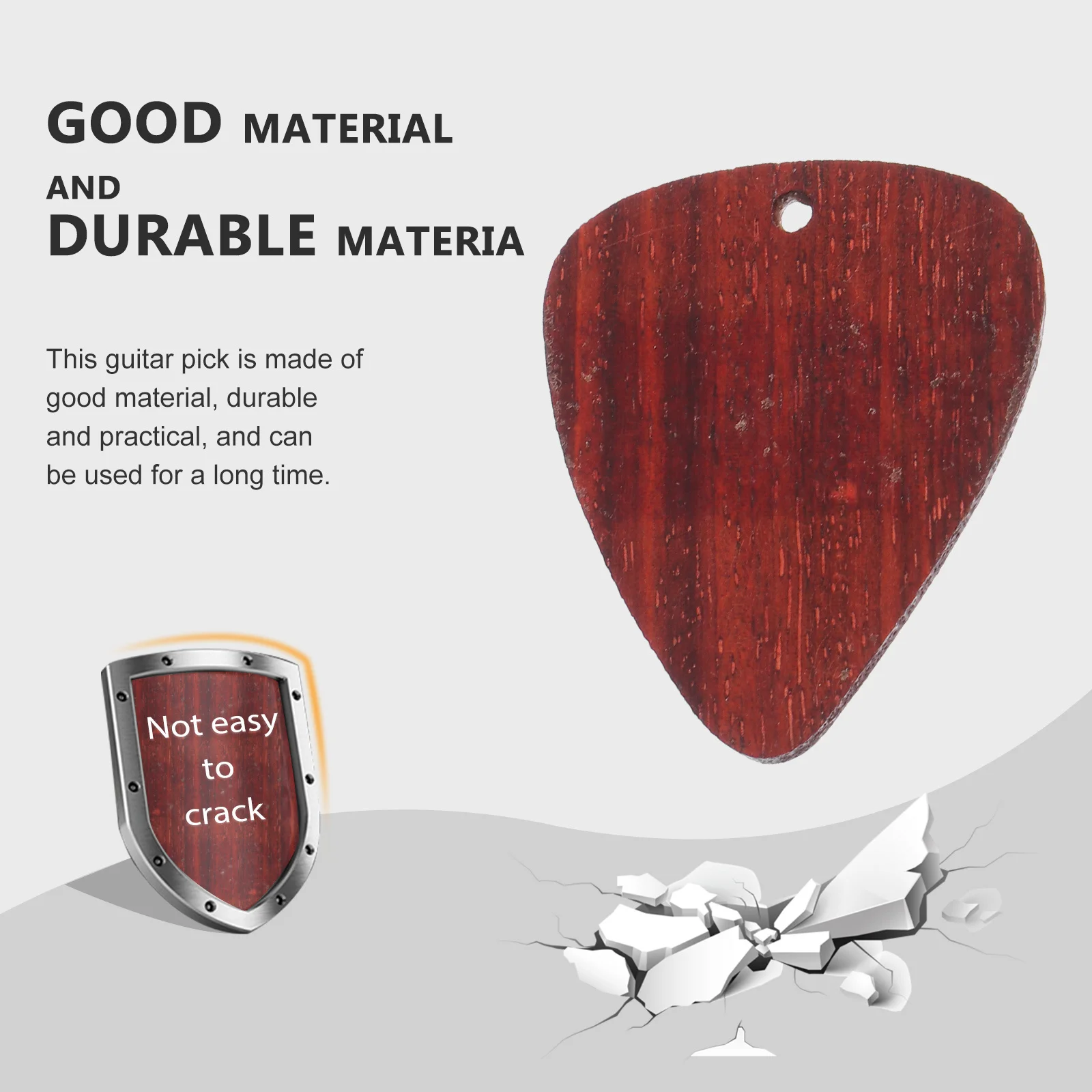 

1Pcs Wooden Pendant Durable Guitar Pick Bass Fingertip Pick Practical Portable Music Instrument Accessory Creative