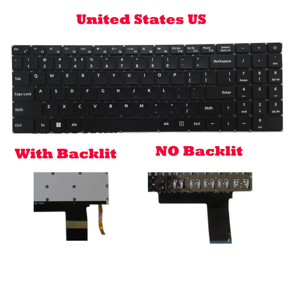 Laptop Backlit / No Backlit Keyboard MB3303008 English US F0062-008 Latin America LA Russian RU Czech CZ Black For DERE R16 Pro