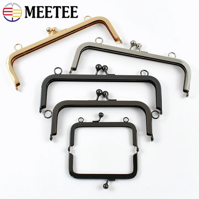 1/2/5Pcs 10/15/19cm Metal Square Handle Bag Charm Purse Frame Women Bags Kiss Clasp Wallet Replace Lock Accessories for Handbags