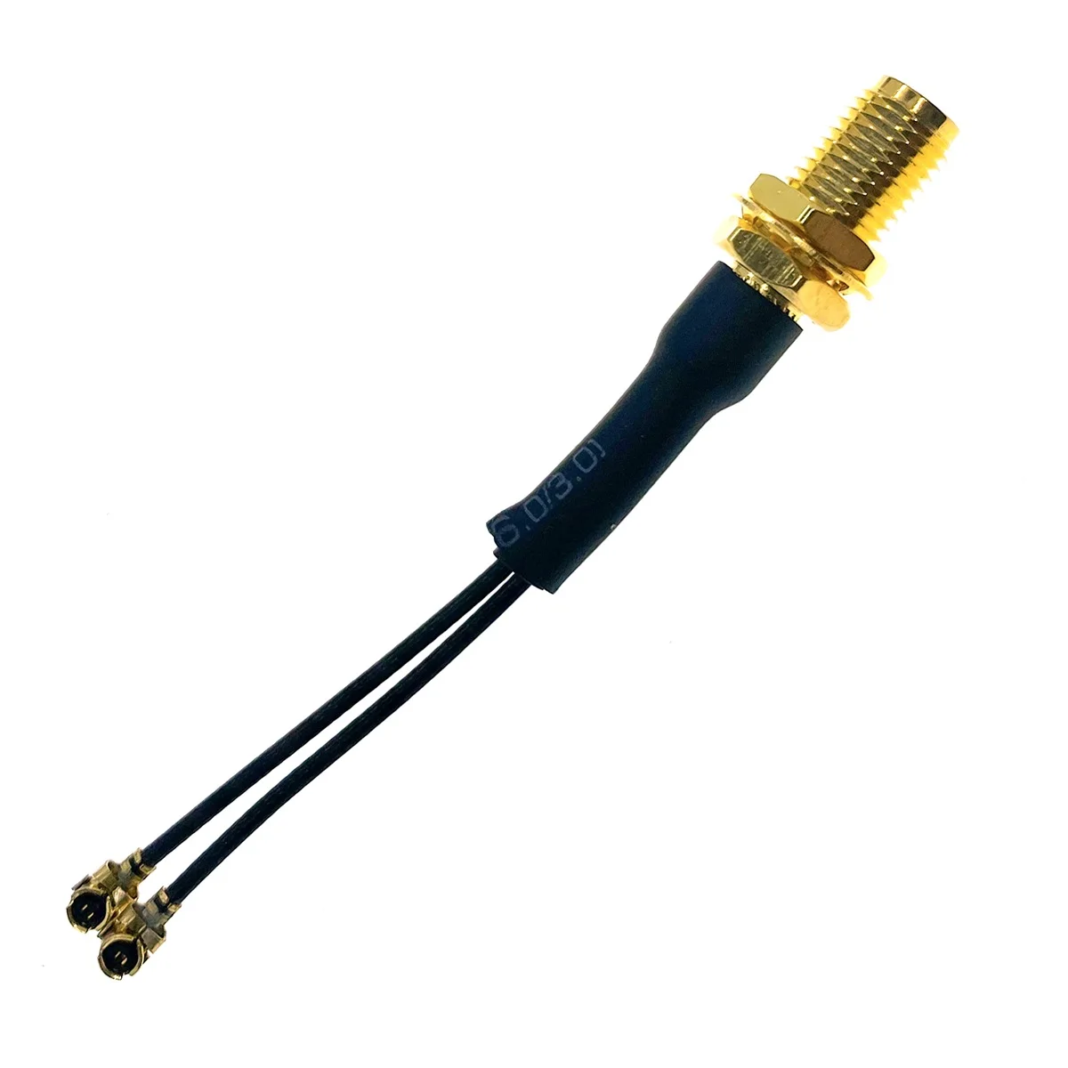 Cable SMA Female jack Bulkhead to 2 x uFL/u.FL/IPX/IPEX-1 RF 1.13MM IPX RF Coaxial Pigtail 3G Antenna Extension Coax Cable