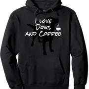 Polarshe I Love Dogs And Coffee For Coffee Dogs Lovers felpa con cappuccio Unisex