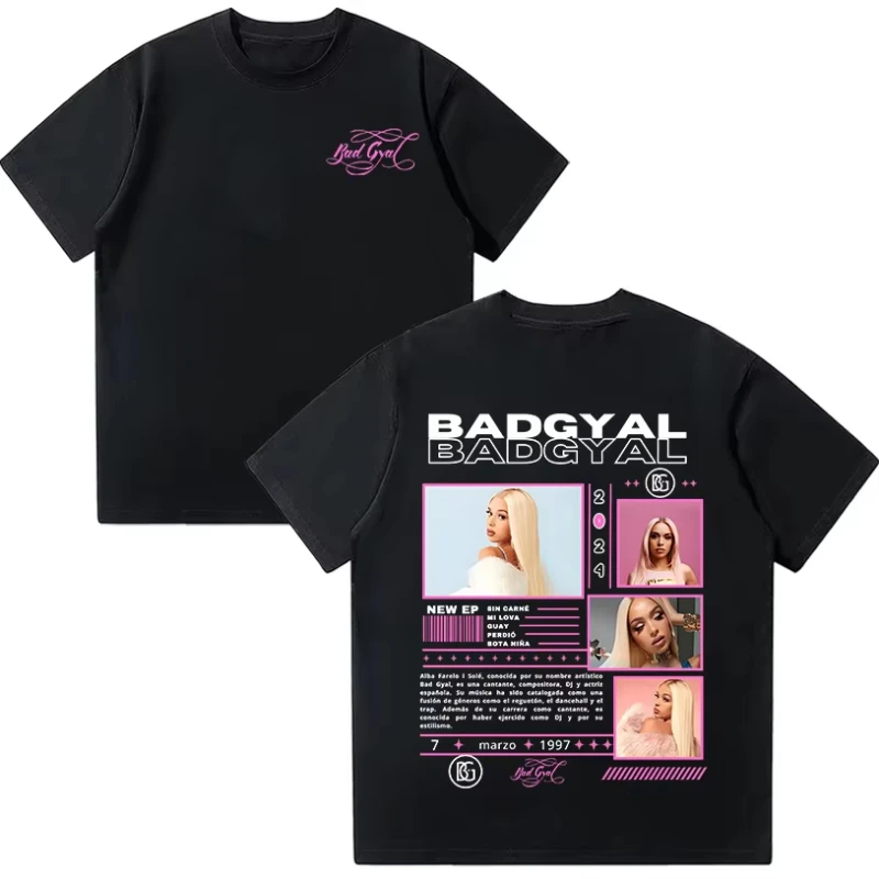 

Graphic T Shirts Rapper Bad Gyal Hip Hop Tee High Quality Cotton Women Clothing Harajuku Pop Men T-shirts Summer Y2K Streetwear