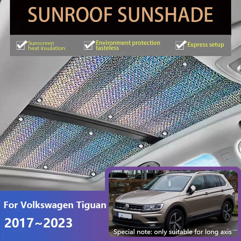 2x Sunroof Sunshades For Volkswagen VW Tiguan AD BW 2017~2023 2018 2020 Skylight Roof Sunscreen Heat Insulation Car Accessories