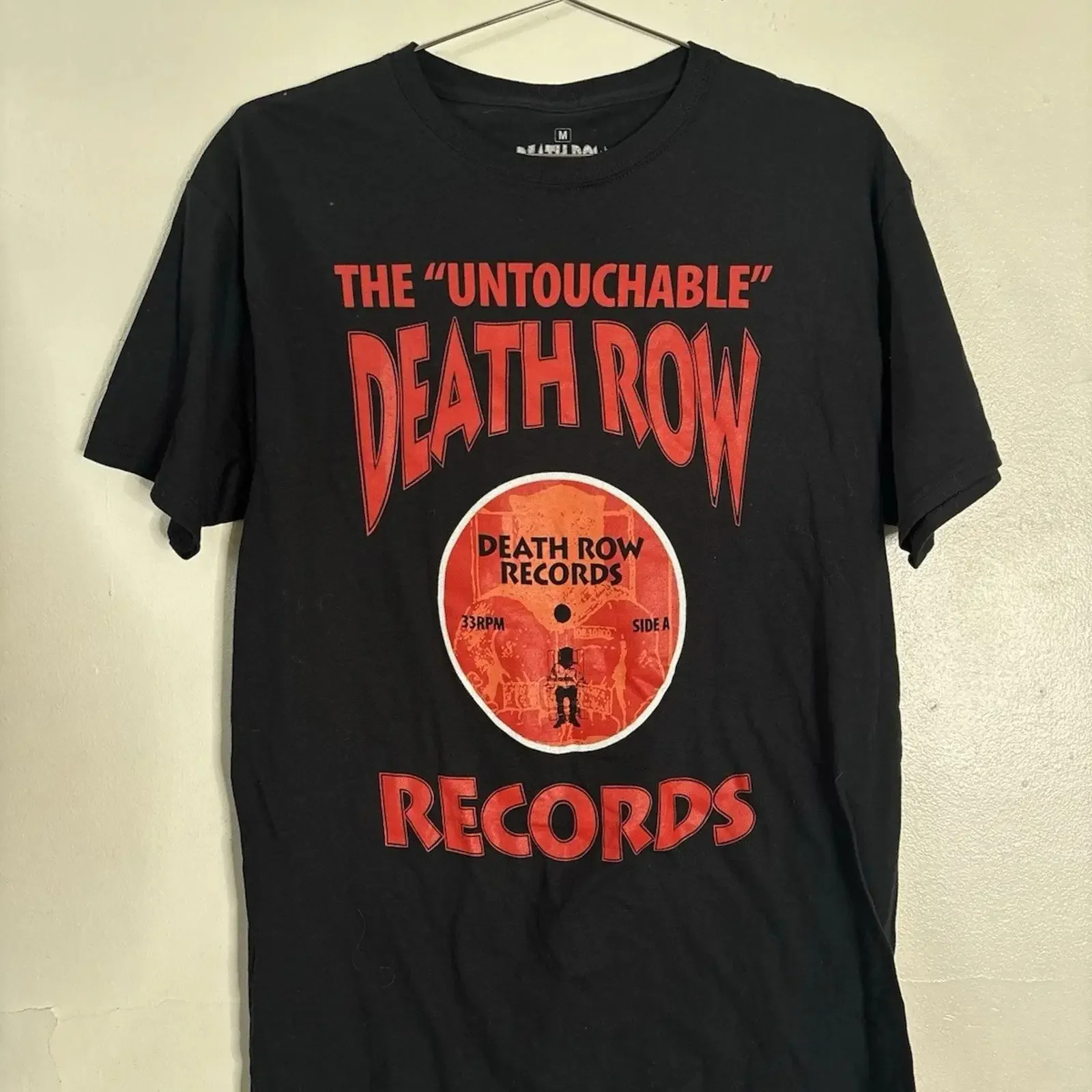 Death Row Records The Untouchable Black T Shirt Size M vintage Washed Comfortable Stretched fashion Top For Everyday Wear